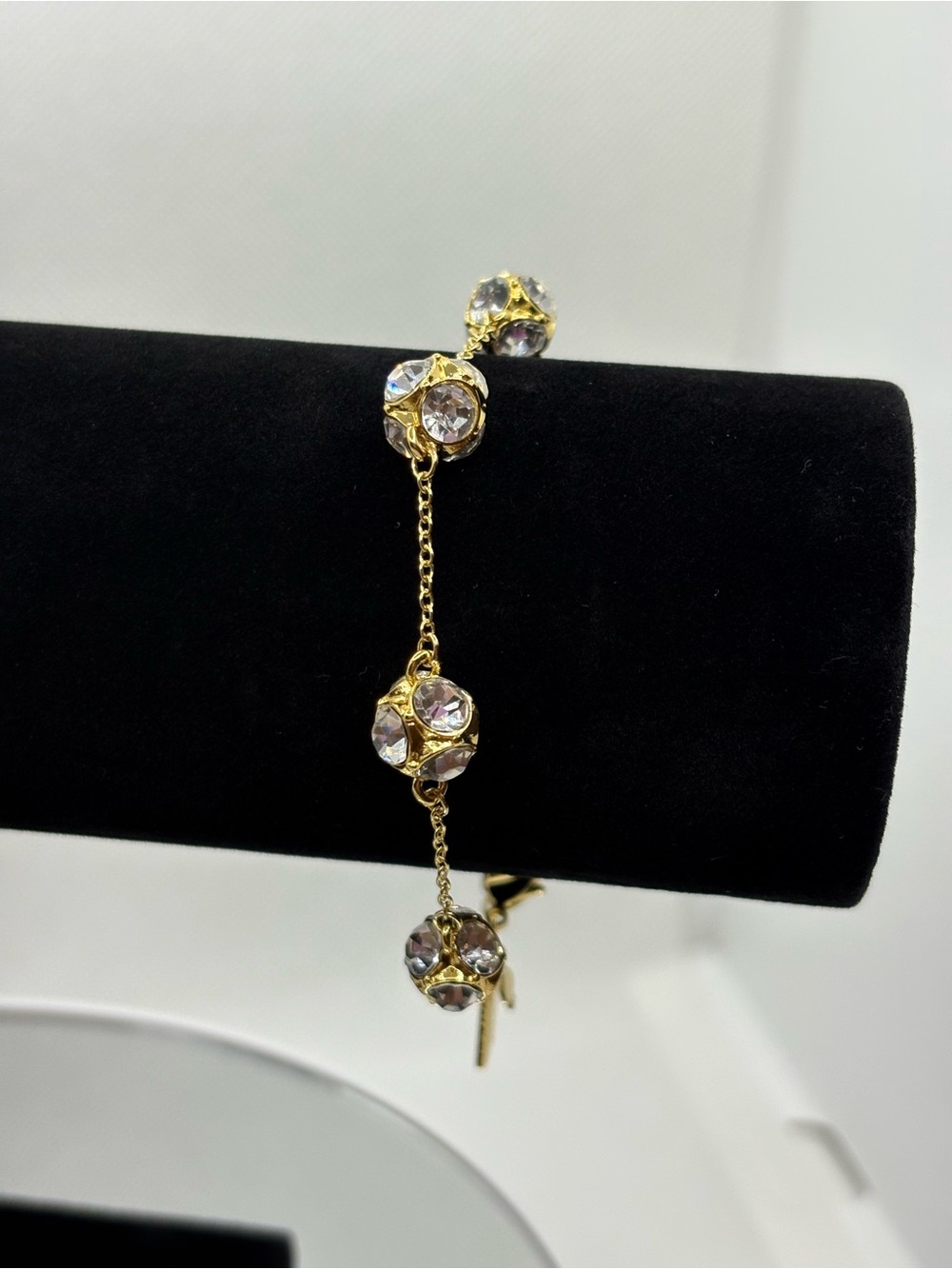 kate spade Gold Chain Bracelet with Crystal Ball Charms